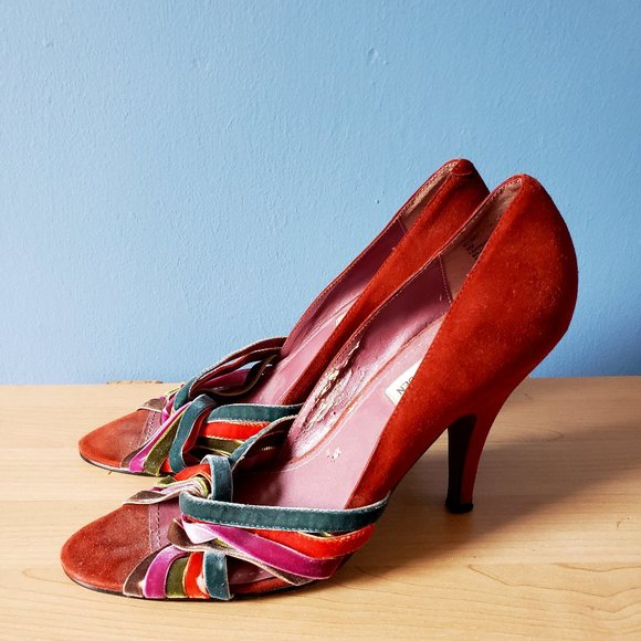 Steve Madden Velvett Peep-toe Suede Heels/ Size 9 - Picture 1 of 7